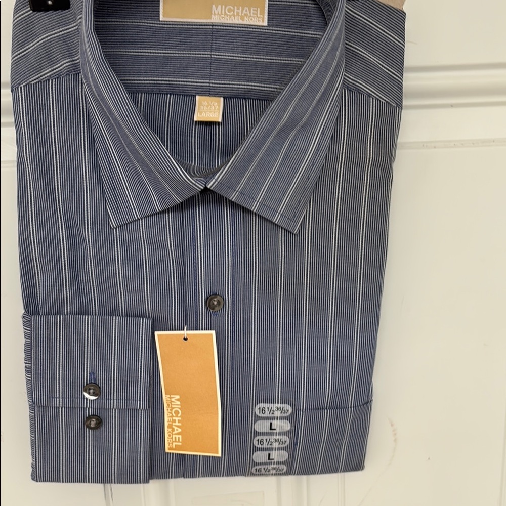 Michaels Blue Dress Shirt Classic Style